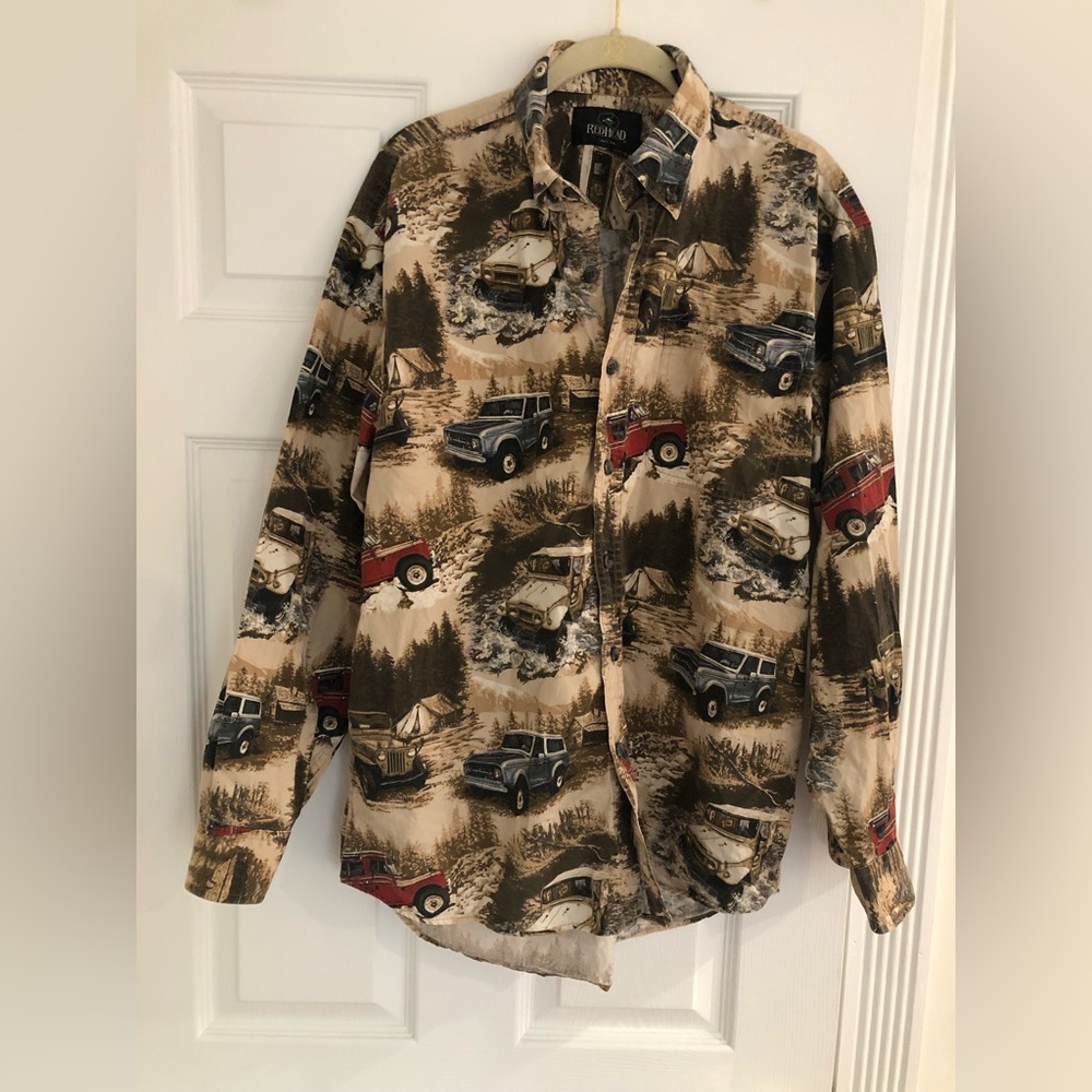 RedHead Off Road Jeep Bronco Button-Down Shirt Size M